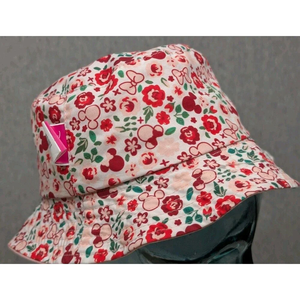 Disney Mickey Mouse Allower Ditsy Floral Print Reversible Bucket Hat